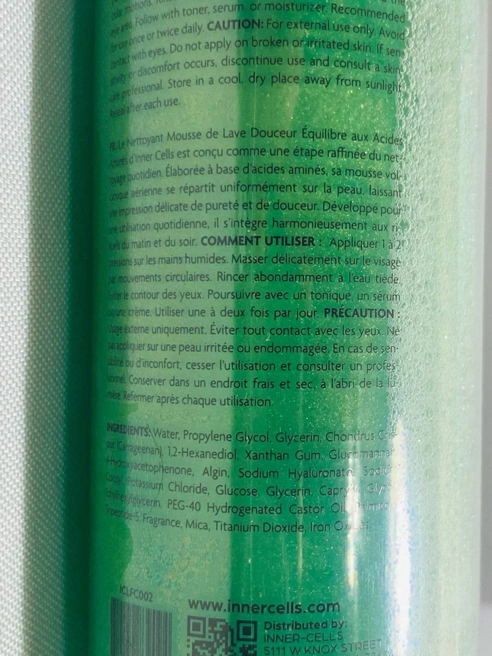 INNER-CELLS Amino Balance Lava Foam Cleanser w/Silicone Brush Head/5.07 fl oz